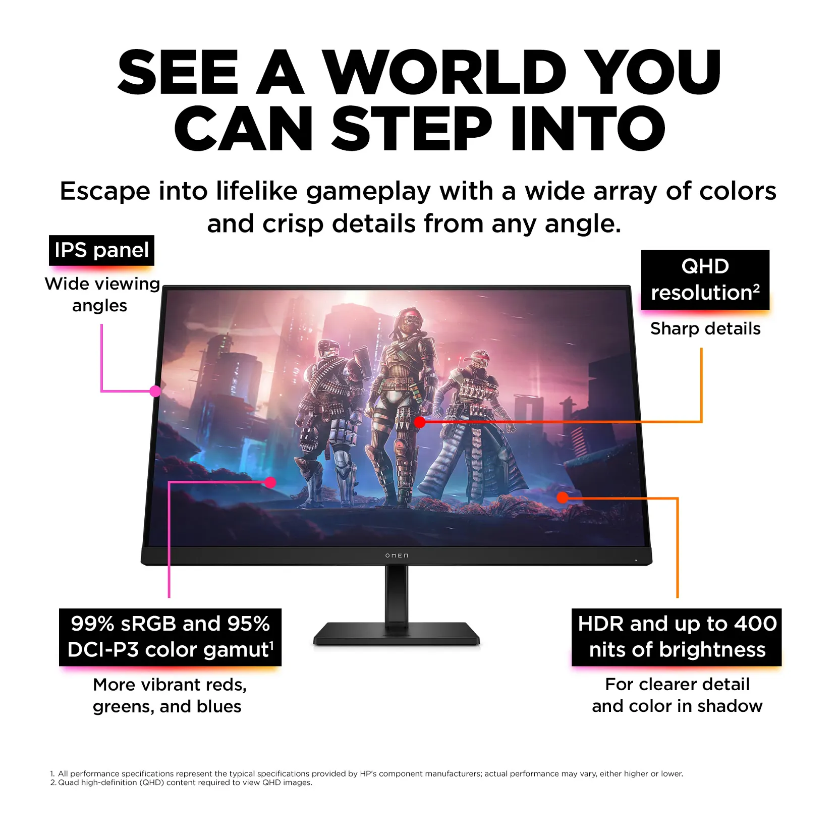 HyperX OMEN 31.5" QHD 200Hz Gaming Monitor - OMEN 32q G3 – view 1