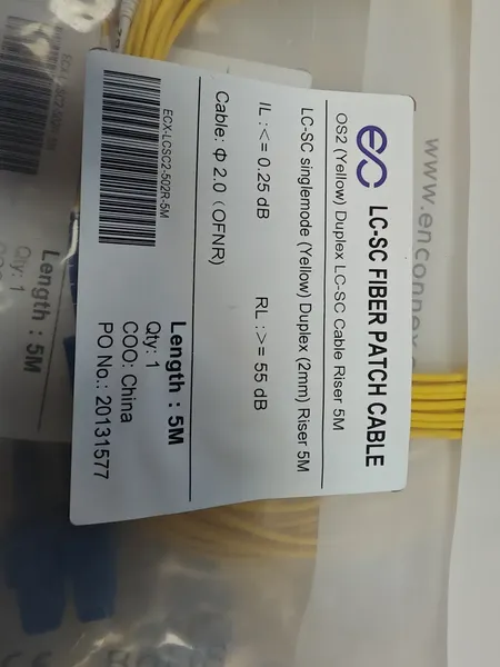 Enconnex ECX-LCSC2-502R-5M LC-SC OS2 SM Fiber Patch Cord 5m — image 3 of 4