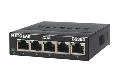 Netgear GS305 – 5-port Gigabit, plug-and-play, metal case – view 1